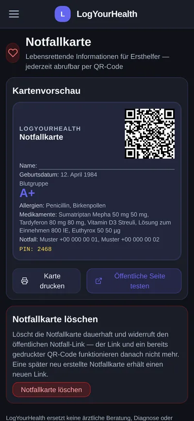 Notfallkarte