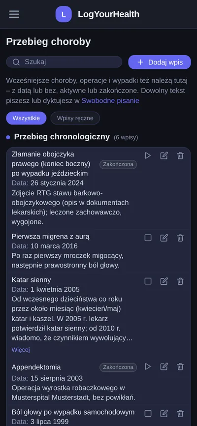 Przebieg choroby